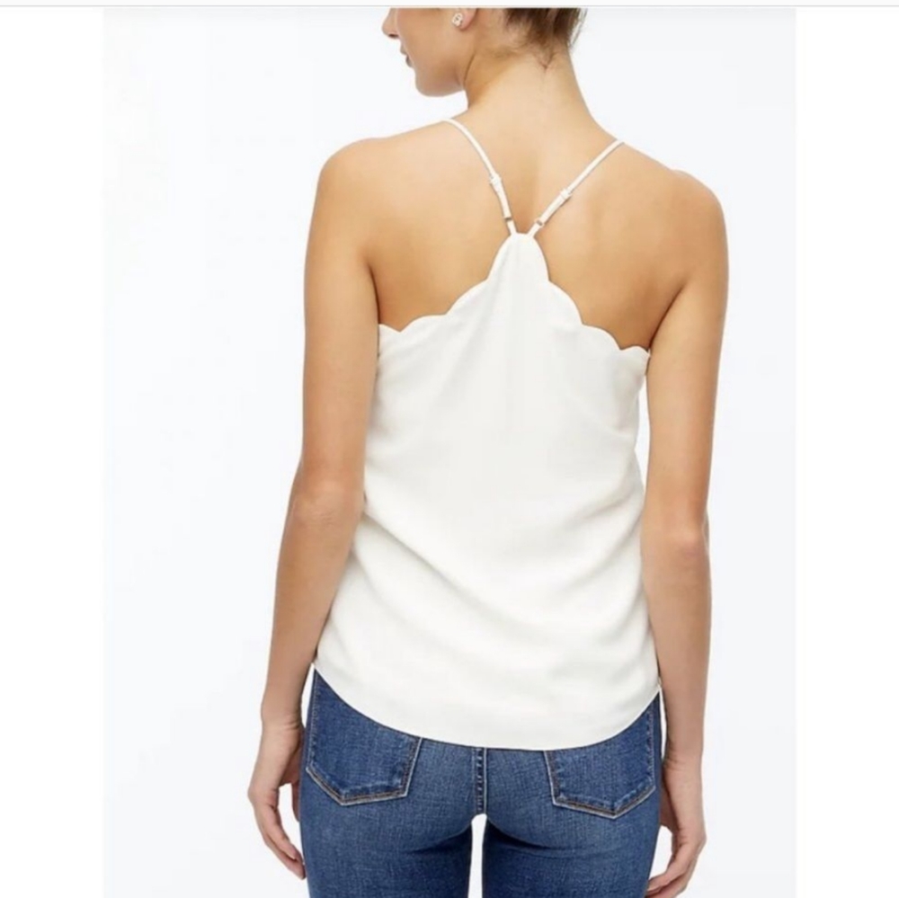 J. Crew Scalloped Spaghetti Top Size 8 - Picture 4 of 10